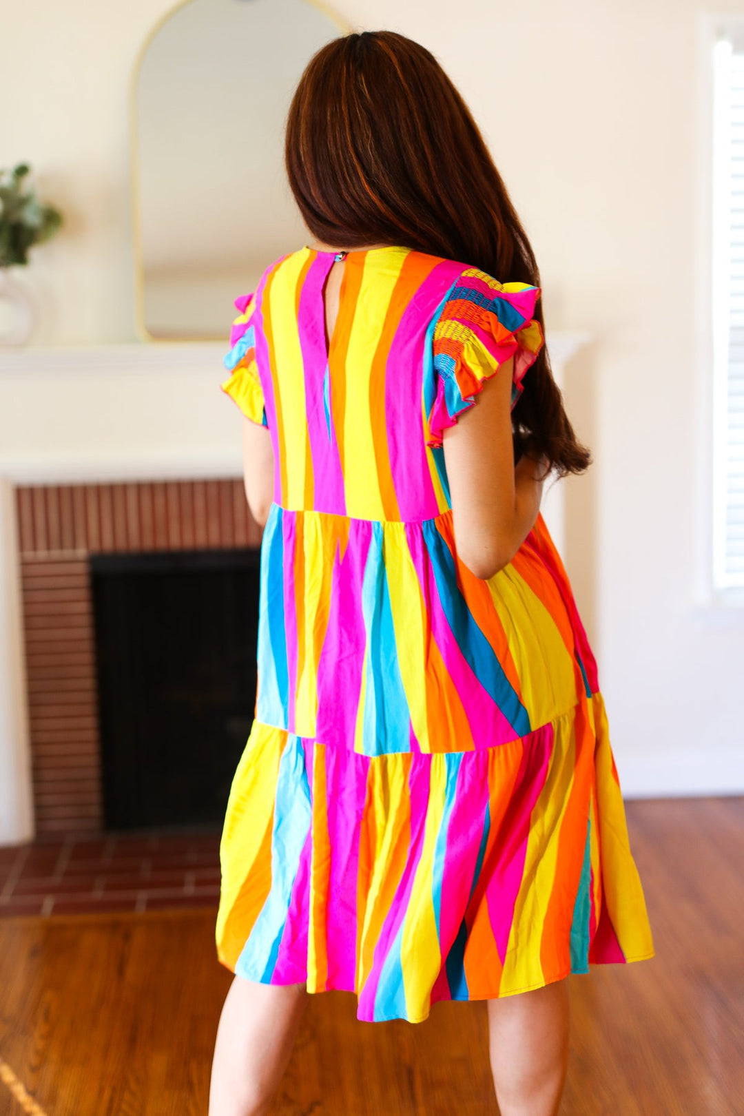 Stepping Out Multicolor Abstract-Print Dress