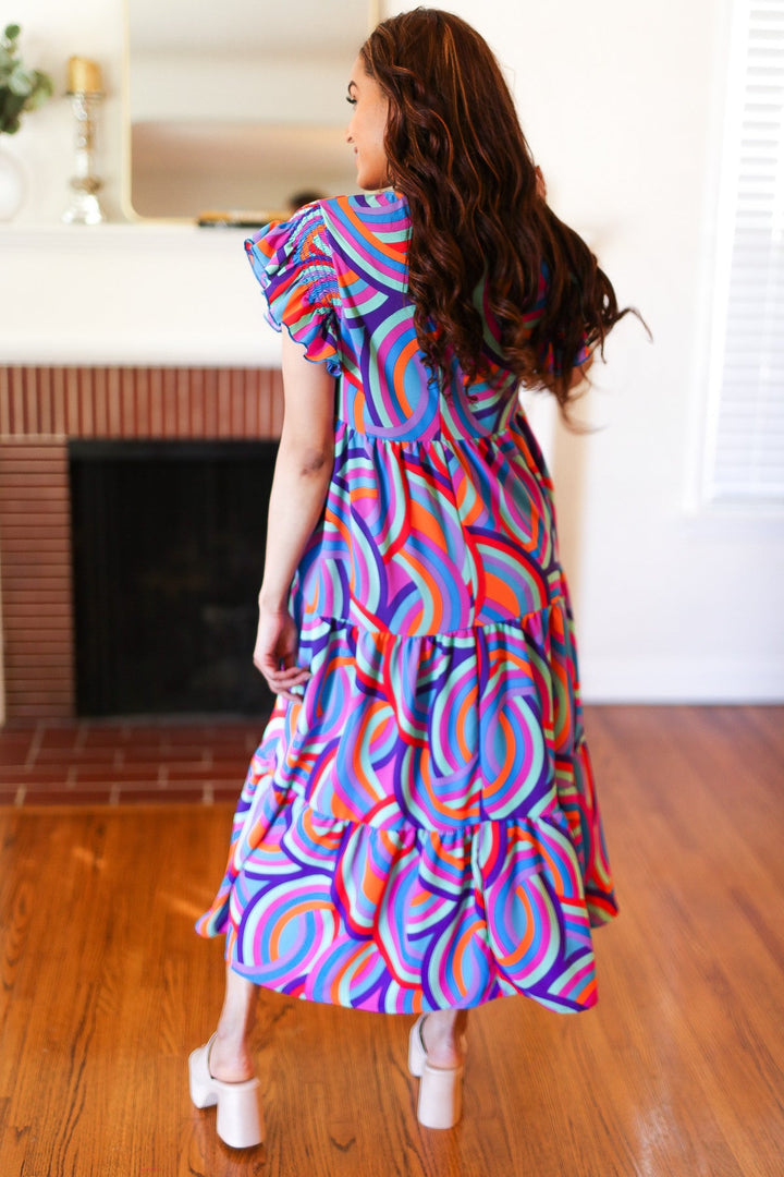 All About It - Abstract-Print Maxi Dress