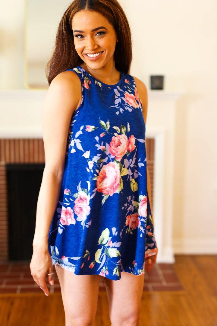 Brighter Days - Floral Print Sleeveless Top