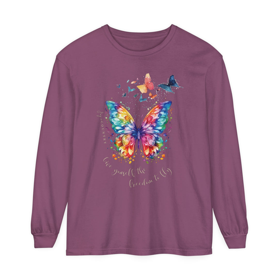 Give Yourself The Freedom To Fly - Premium Heavyweight Unisex Long-Sleeve Tee