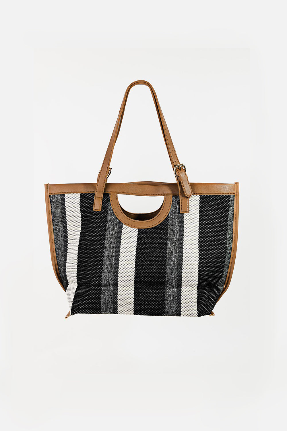 Faux Leather Trim Tote Bag - Joy & Country
