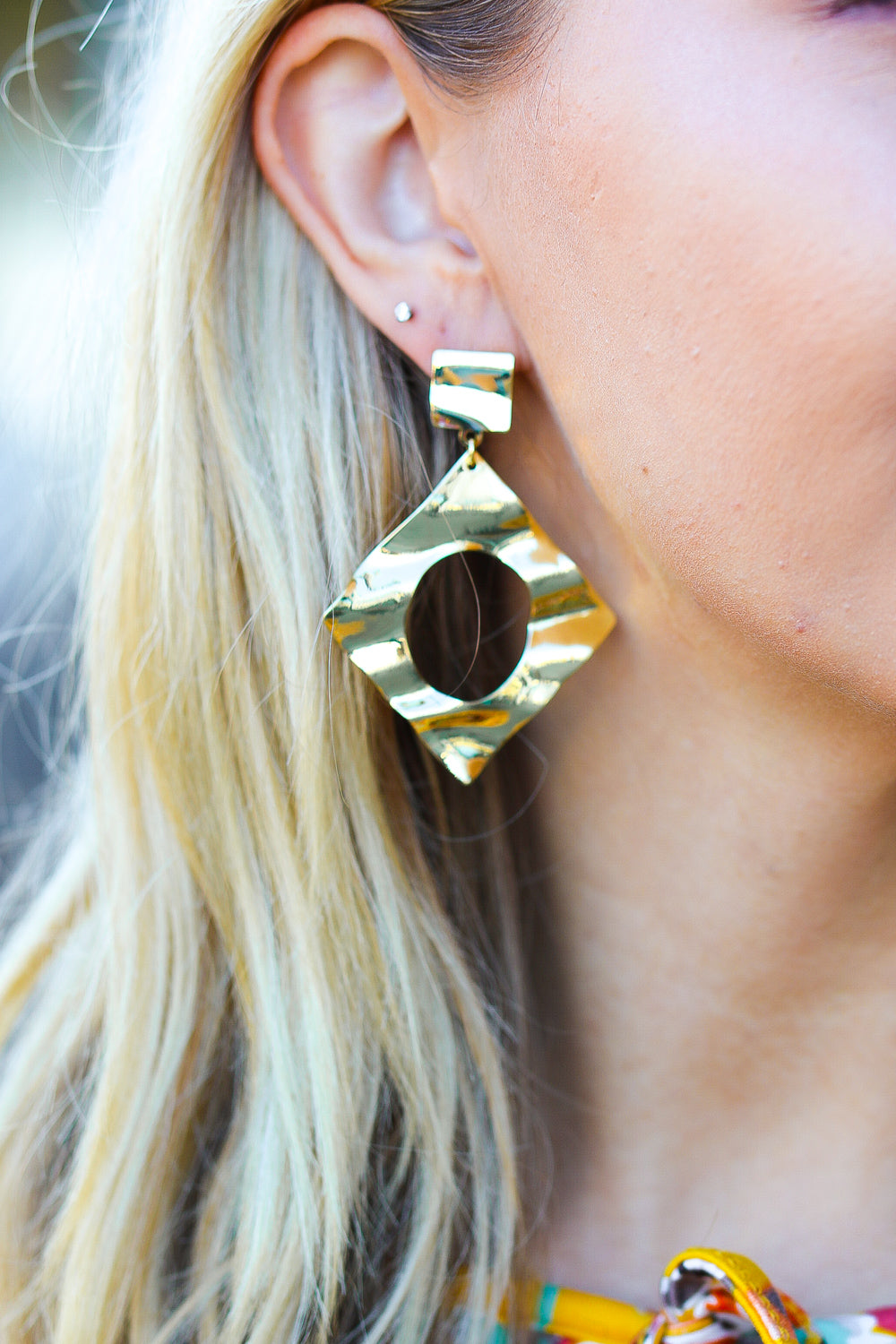 Wild Thing - Gold Textured Geometric Earrings
