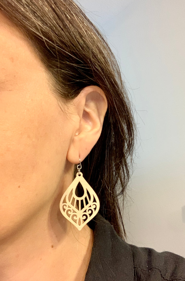 Joy Unspeakable - Laser Engraved USA Hand-Made Earrings (Maple Wood)