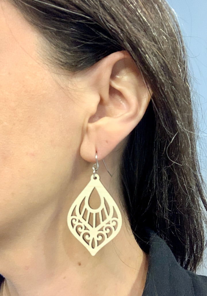 Joy Unspeakable - Laser Engraved USA Hand-Made Earrings (Maple Wood)