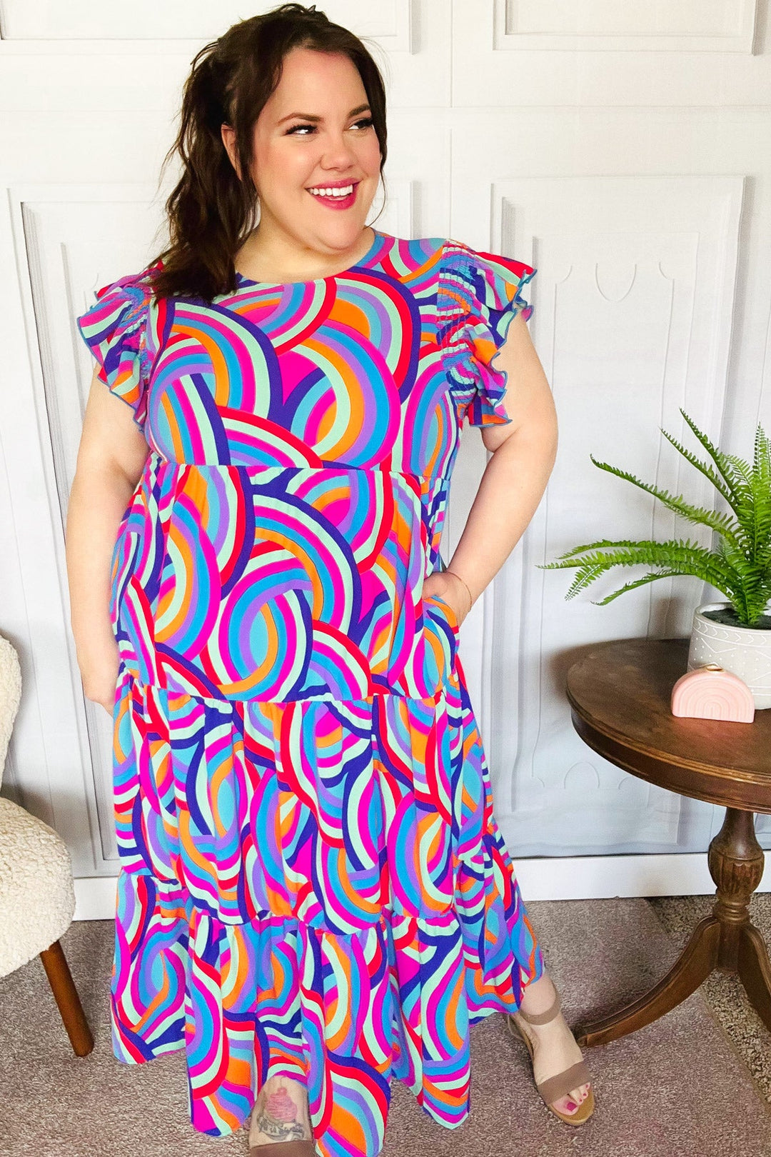 All About It - Abstract-Print Maxi Dress