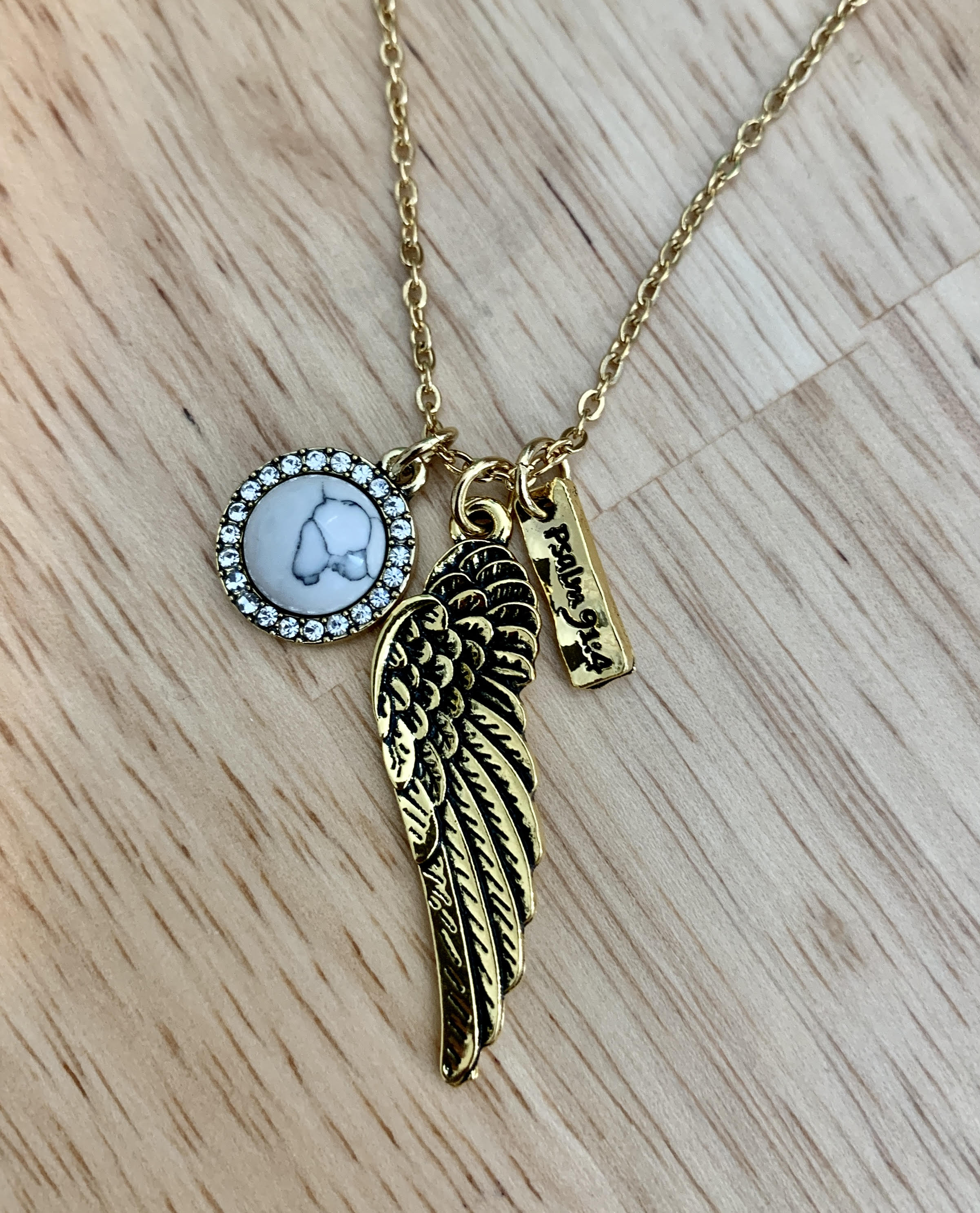 Psalm 91 Under His Feathers Stainless Steel Necklace Necklaces Joy & Country