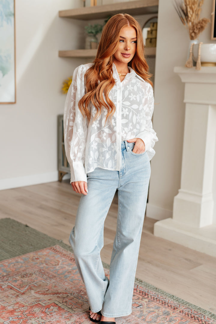 Lace Button-Up Top