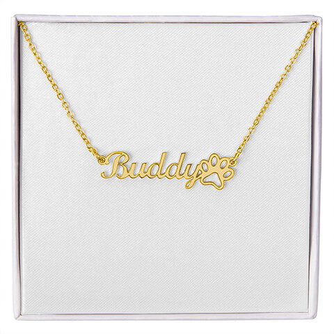 Personalized Name + Paw Print - Stainless Steel Necklace Necklaces Joy & Country