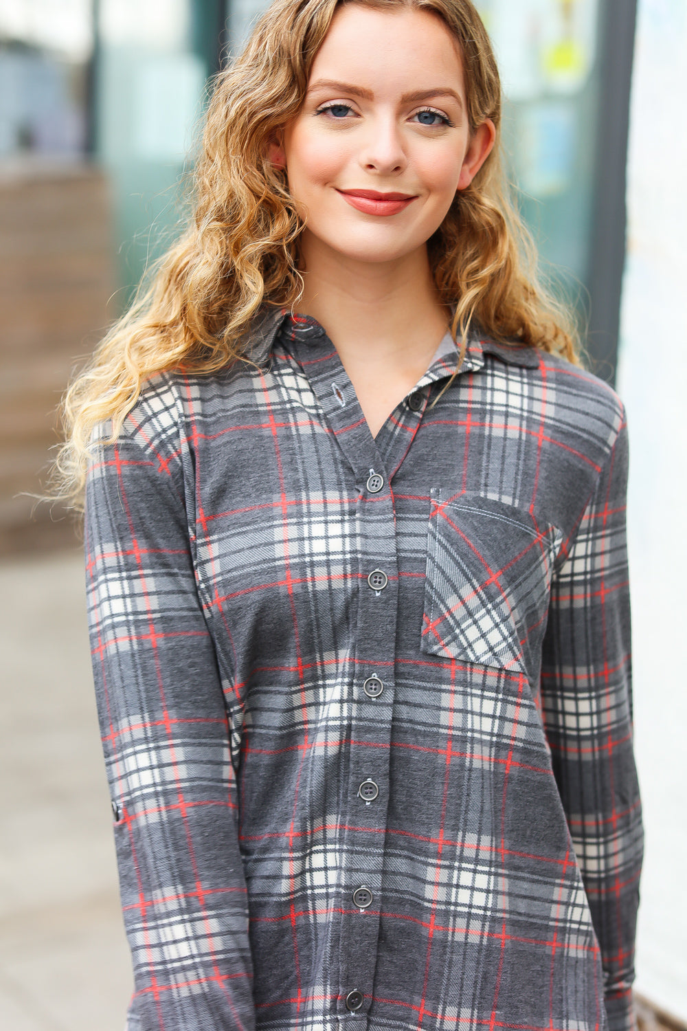 Imperfectly Perfect Plaid Lightweight Shacket