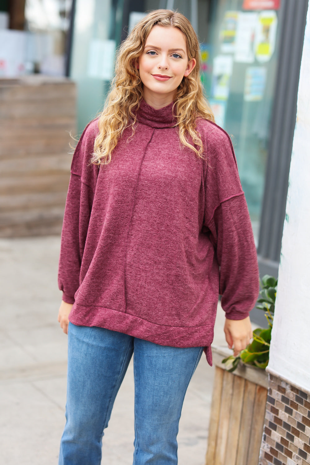 The Latest Edition - Burgundy Sweater Top