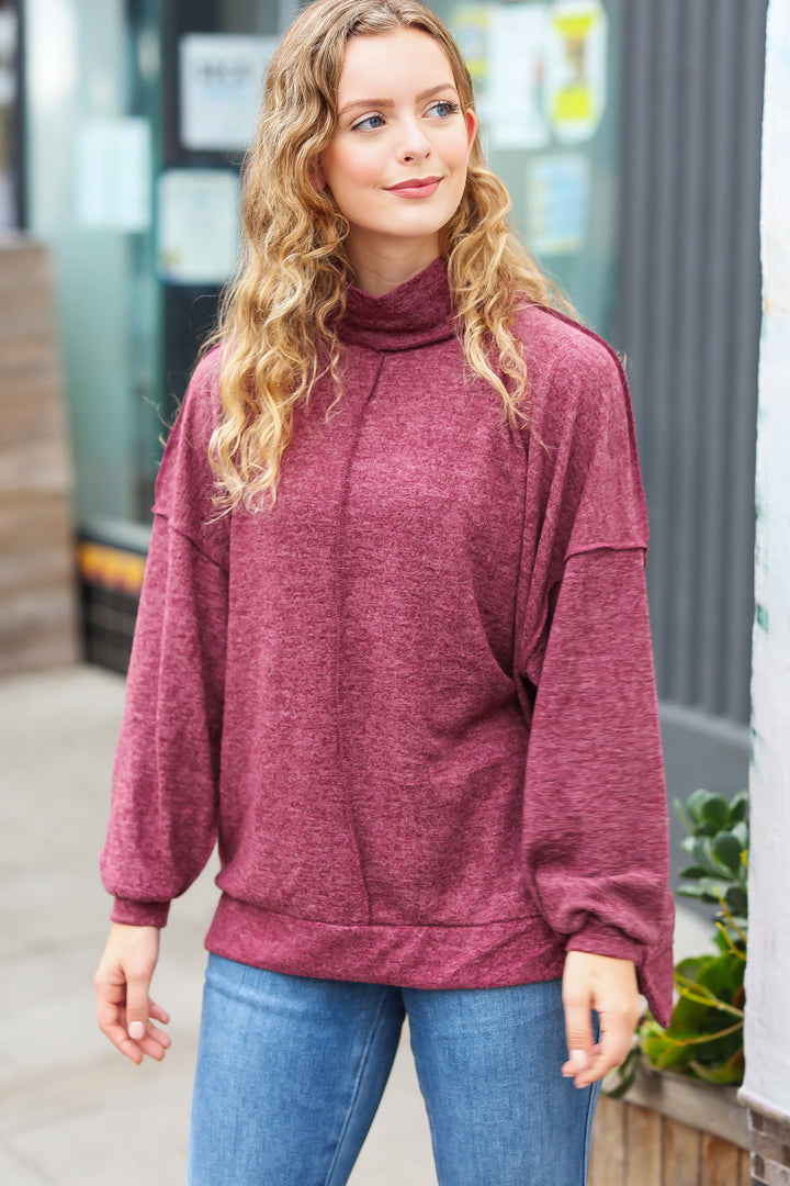 The Latest Edition - Burgundy Sweater Top