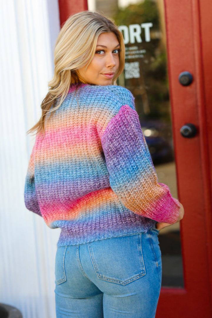 Live Life Out Loud - Ombre Loose-Knit Sweater