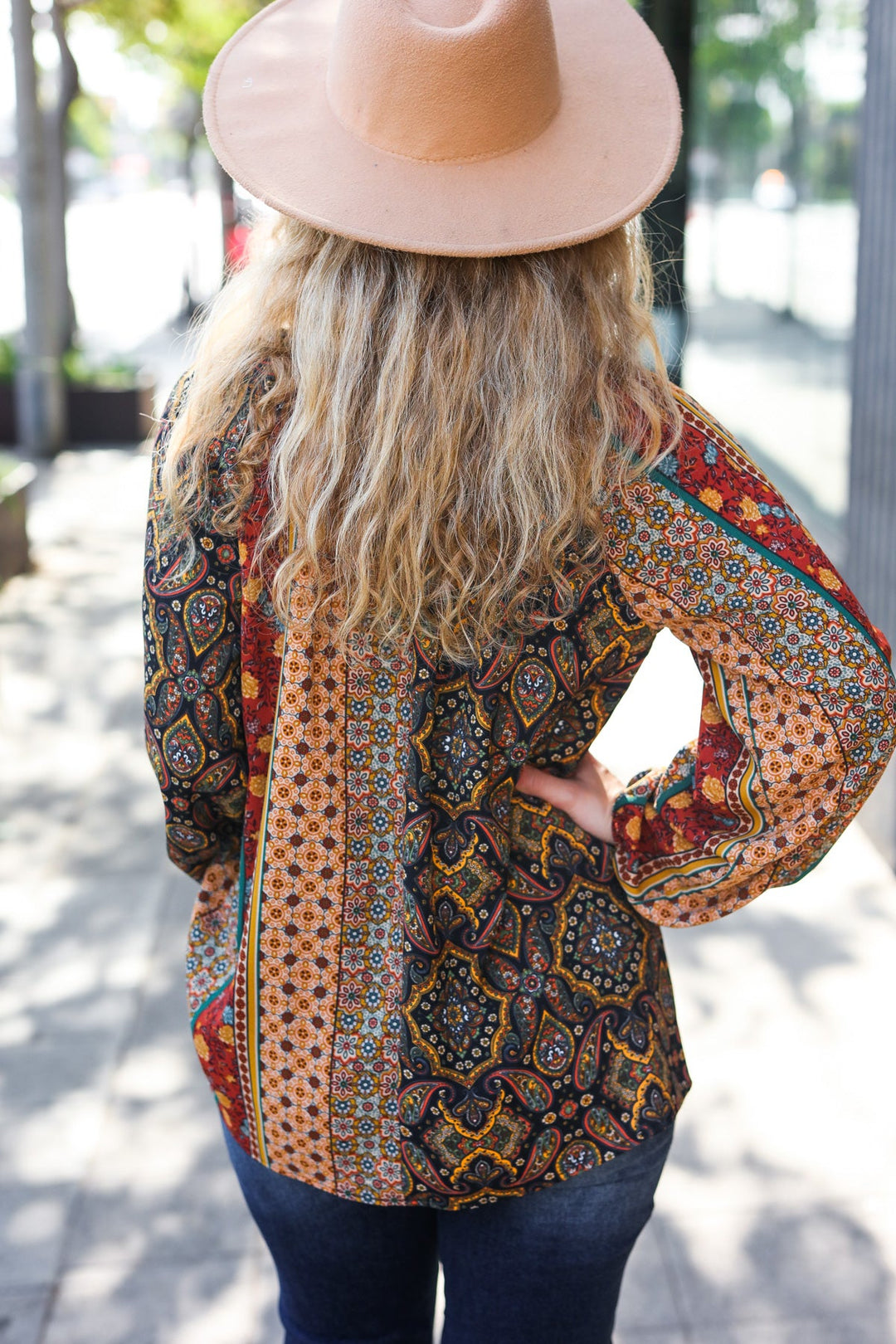 Boho Vibes - Paisley Raglan Blouse - Joy & Country