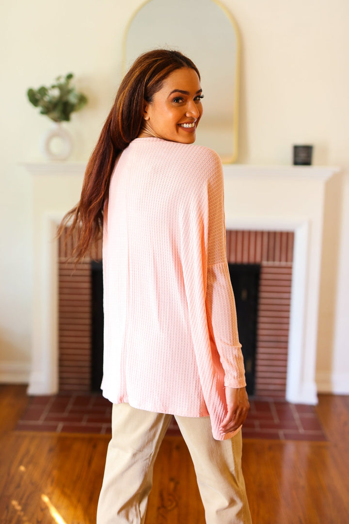 Always Fun Waffle-Knit Dolman Top - Joy & Country