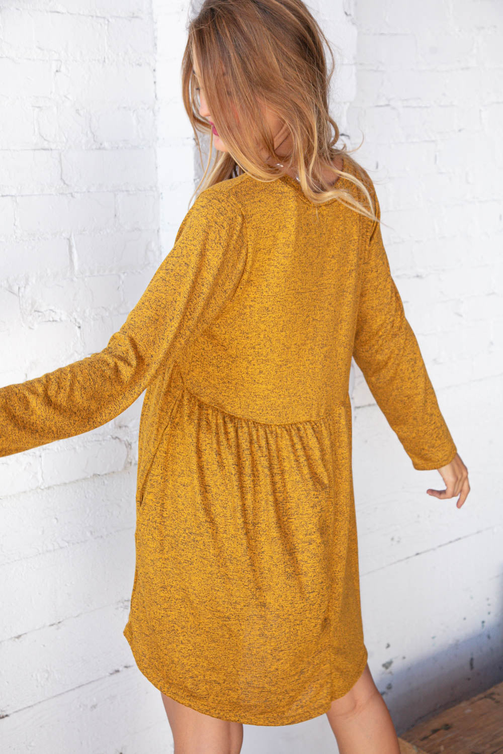 Golden Two-Tone Babydoll Dress