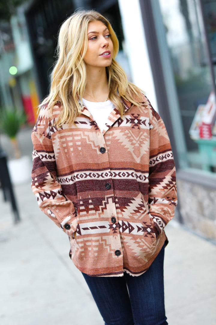 All About It - Aztec Oversized Shacket
