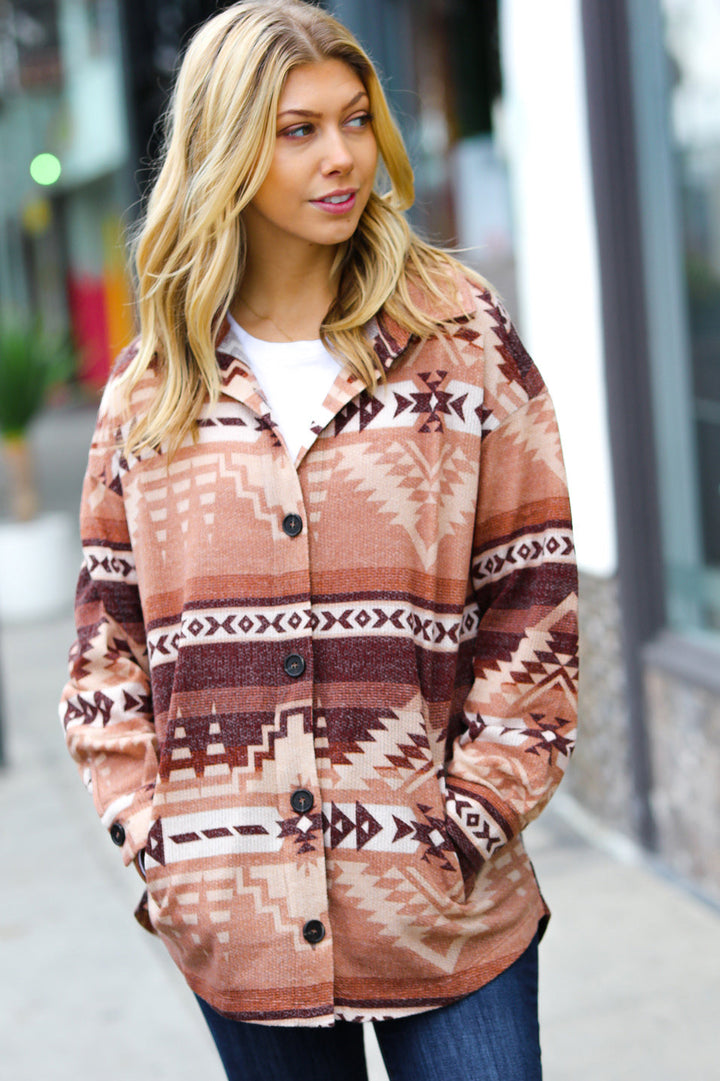 All About It - Aztec Oversized Shacket
