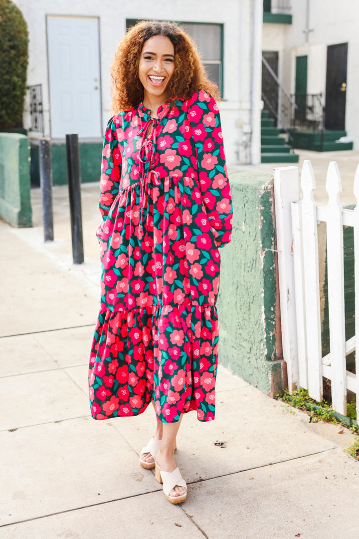 Speak Joy - Bow-Tie Babydoll Maxi Dress - Joy & Country