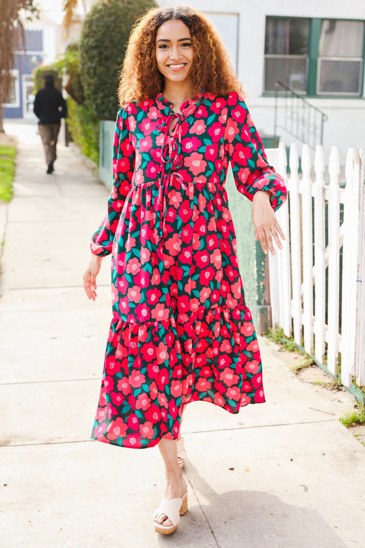 Speak Joy - Bow-Tie Babydoll Maxi Dress - Joy & Country