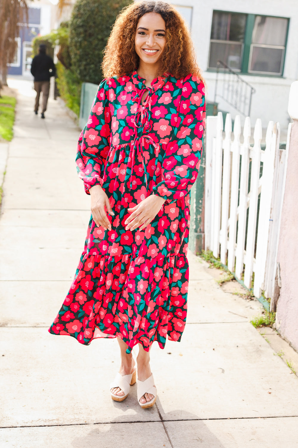 Speak Joy - Bow-Tie Babydoll Maxi Dress - Joy & Country