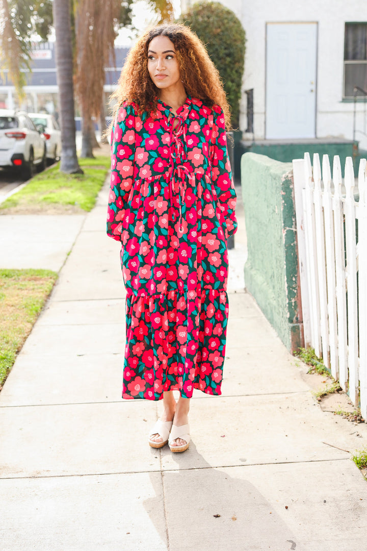 Speak Joy - Bow-Tie Babydoll Maxi Dress - Joy & Country