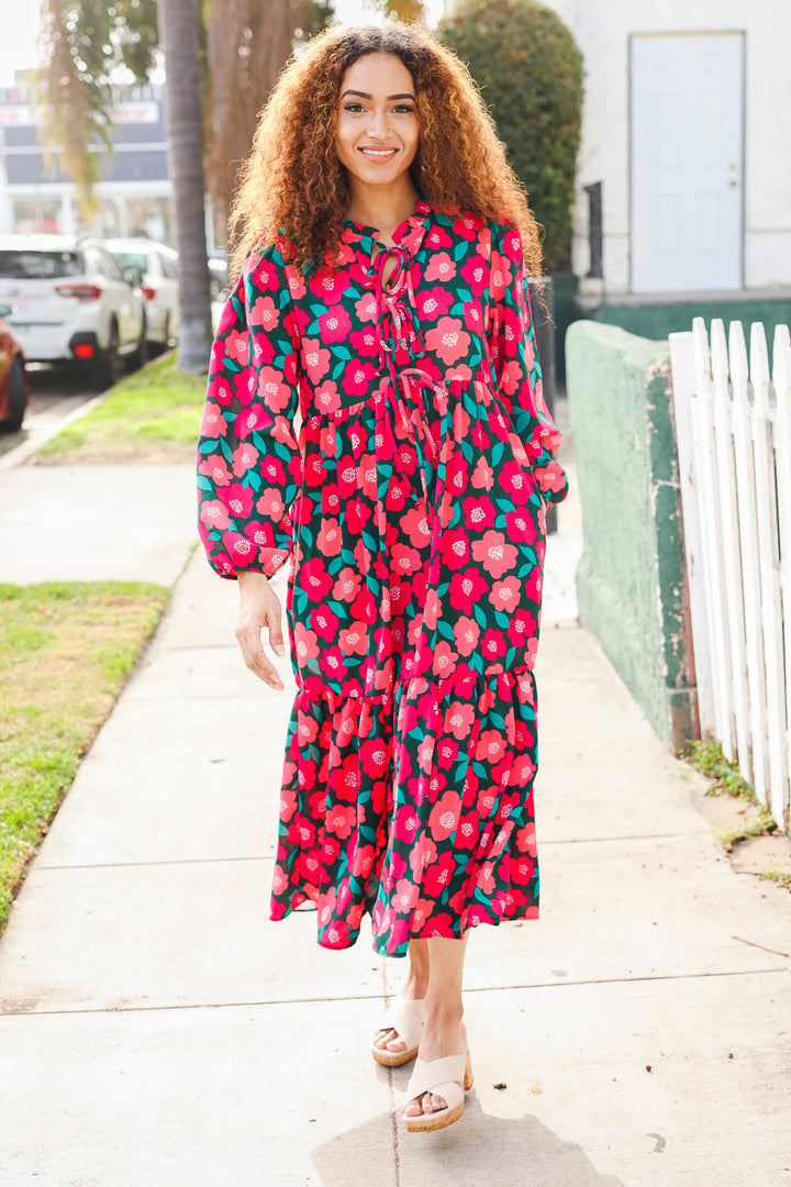 Speak Joy - Bow-Tie Babydoll Maxi Dress - Joy & Country