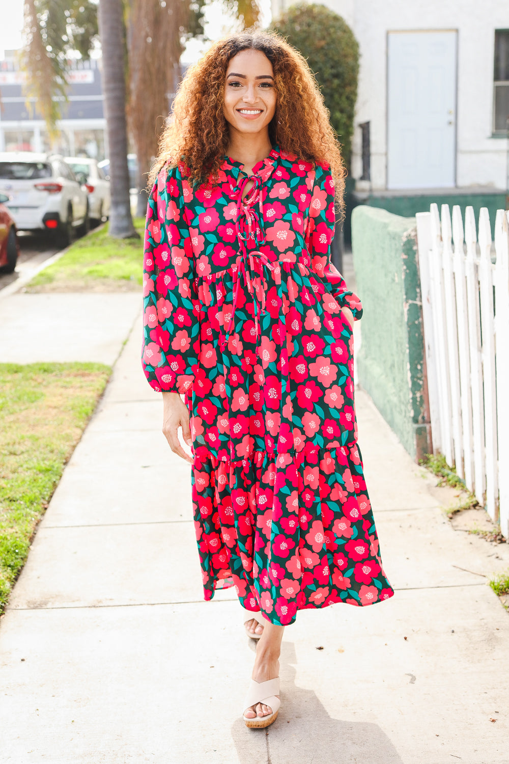 Speak Joy - Bow-Tie Babydoll Maxi Dress - Joy & Country