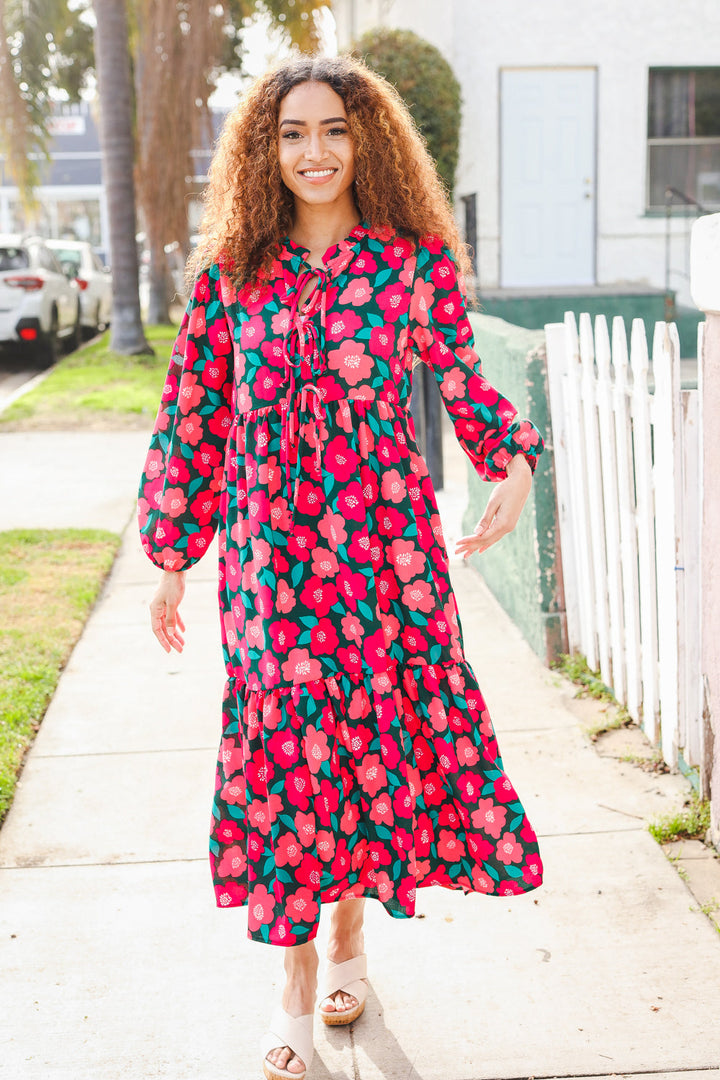 Speak Joy - Bow-Tie Babydoll Maxi Dress - Joy & Country