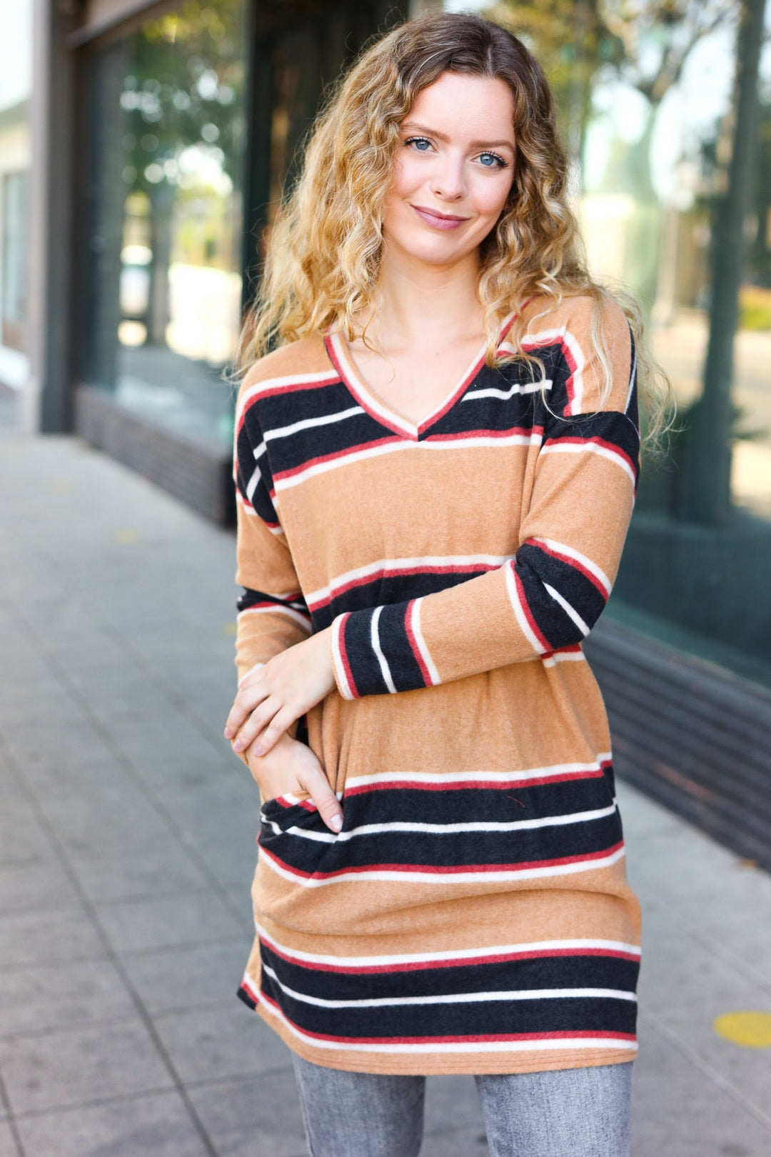 hacci knit dress Berry Hacci Knit Floral Print Mock Neck Dress
