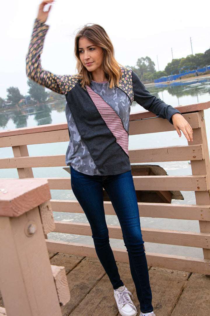 Mix and Mingle Multi-Patterned Top