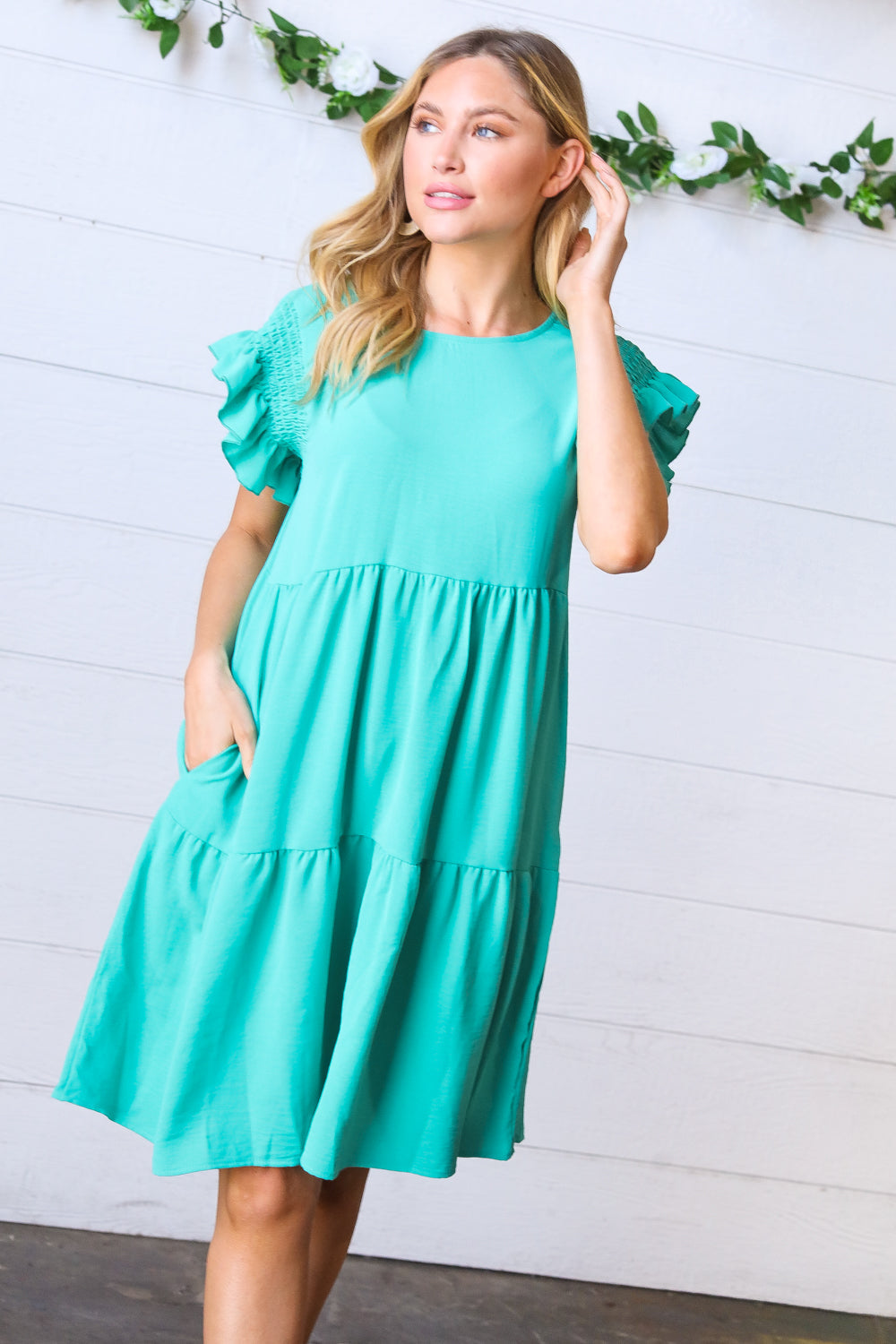 FINAL SALE - Turquoise Beauty Tiered Dress