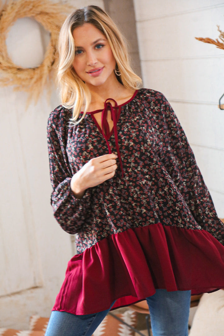 Romantic Night Out - Ruffle Hem Top   Shirts & Tops Joy & Country