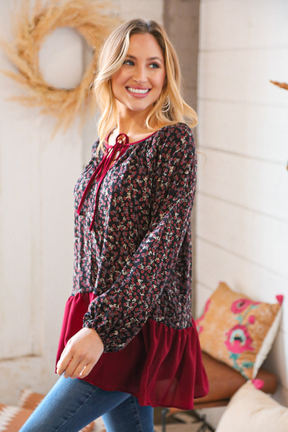 Romantic Night Out - Ruffle Hem Top   Shirts & Tops Joy & Country