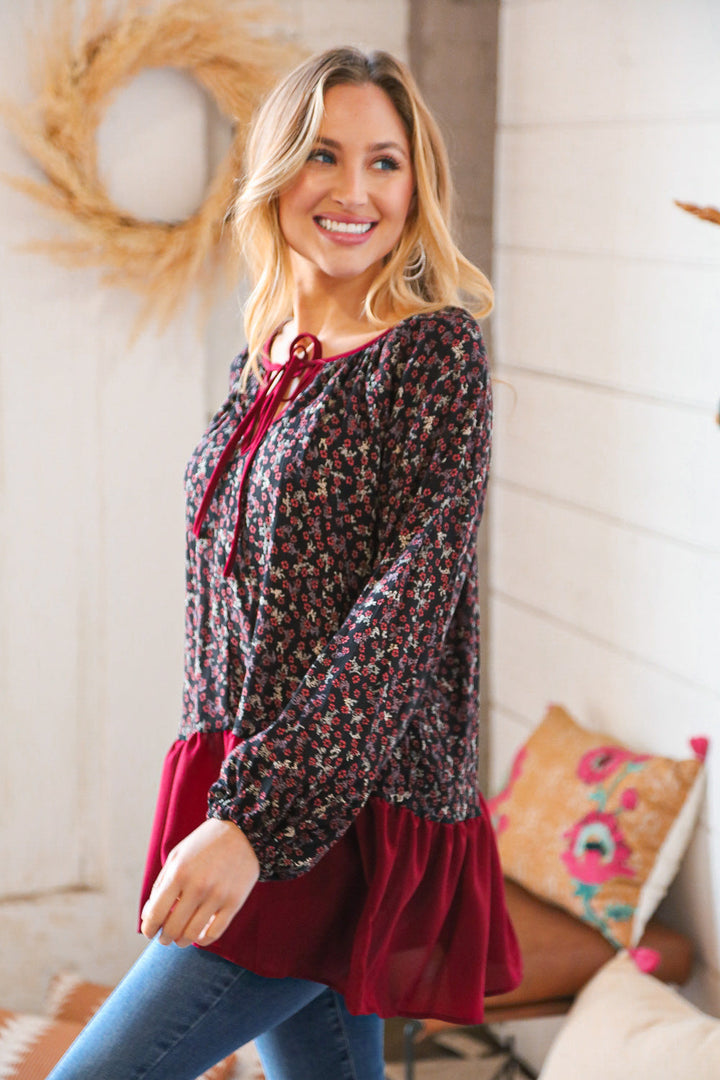 Romantic Night Out - Ruffle Hem Top   Shirts & Tops Joy & Country