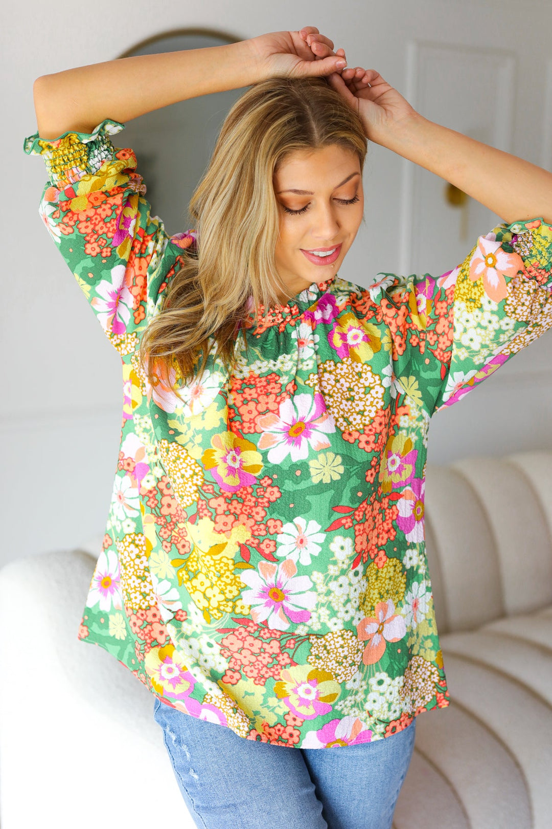 Brace Yourself - Floral Smocked Top