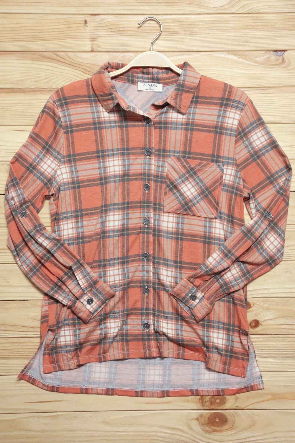 Break Out The Plaid - Lightweight Shacket - Rust