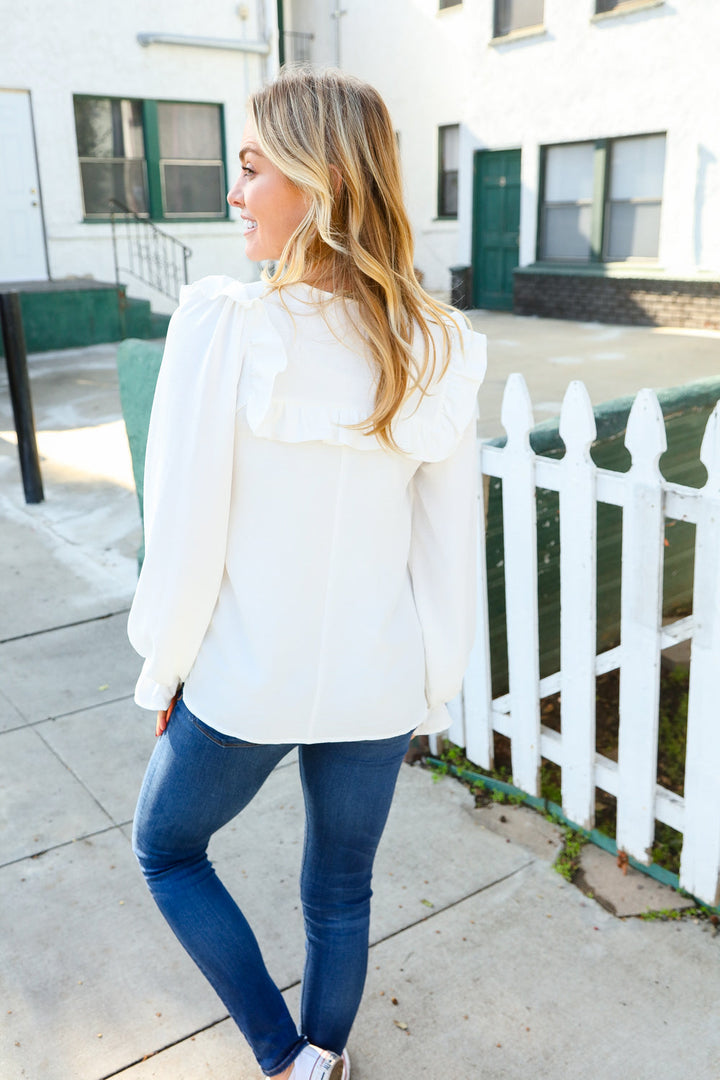 Center Stage Ruffle Blouse - Joy & Country