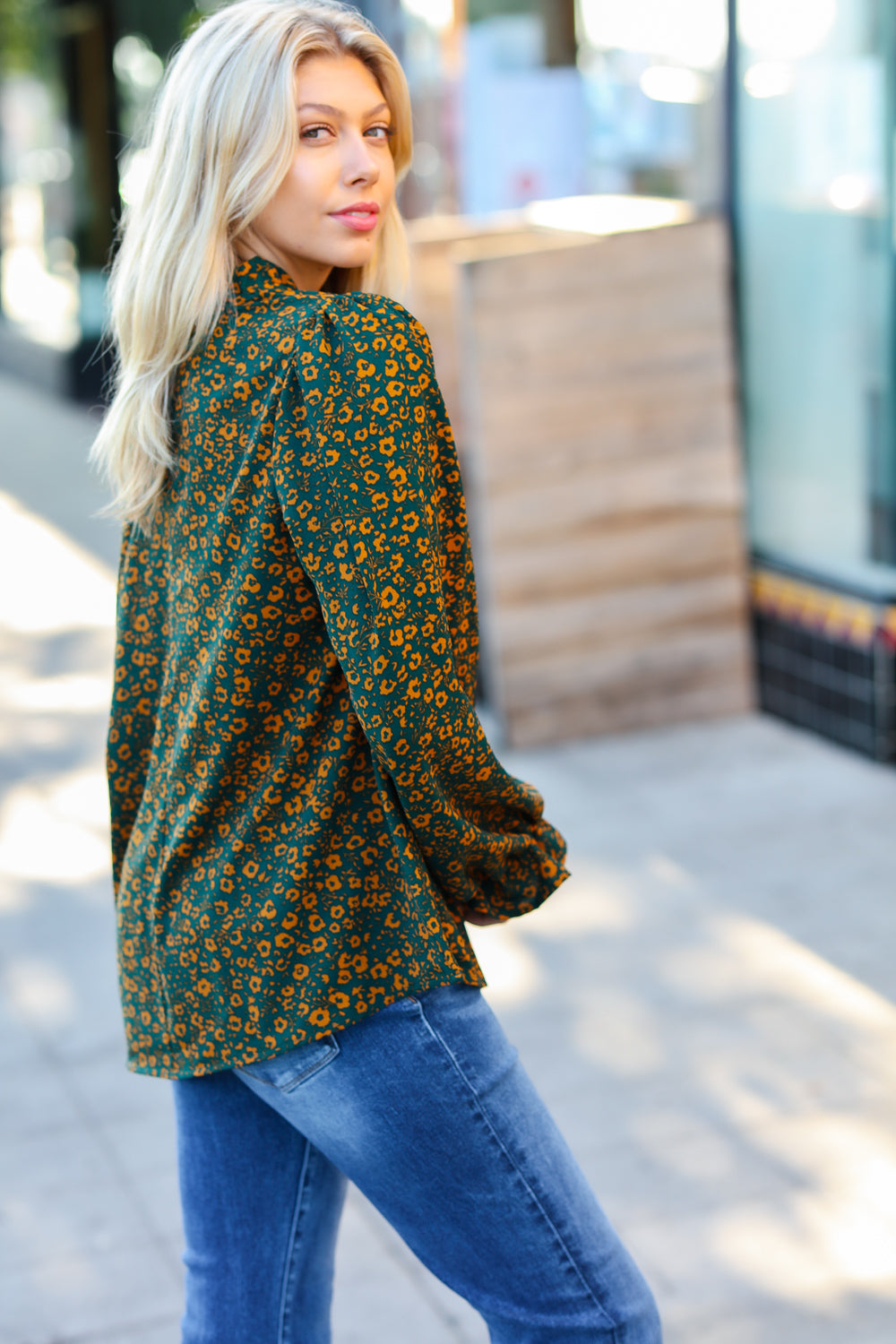 Love You Truly - Hunter Green Floral Top