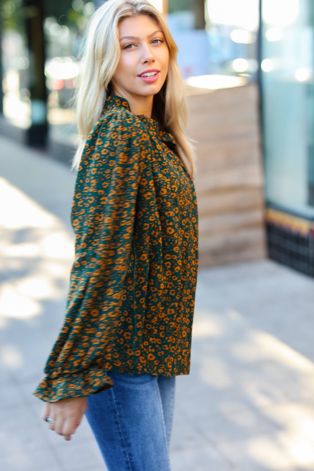 Love You Truly - Hunter Green Floral Top