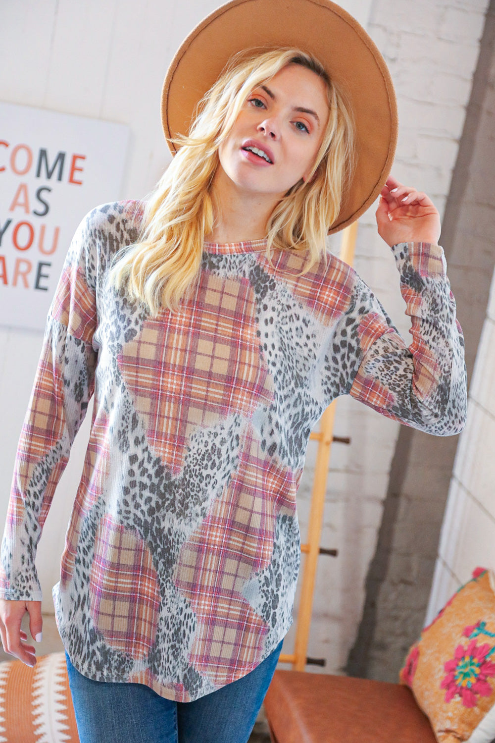 Perky Plaid Pullover   Shirts & Tops Joy & Country