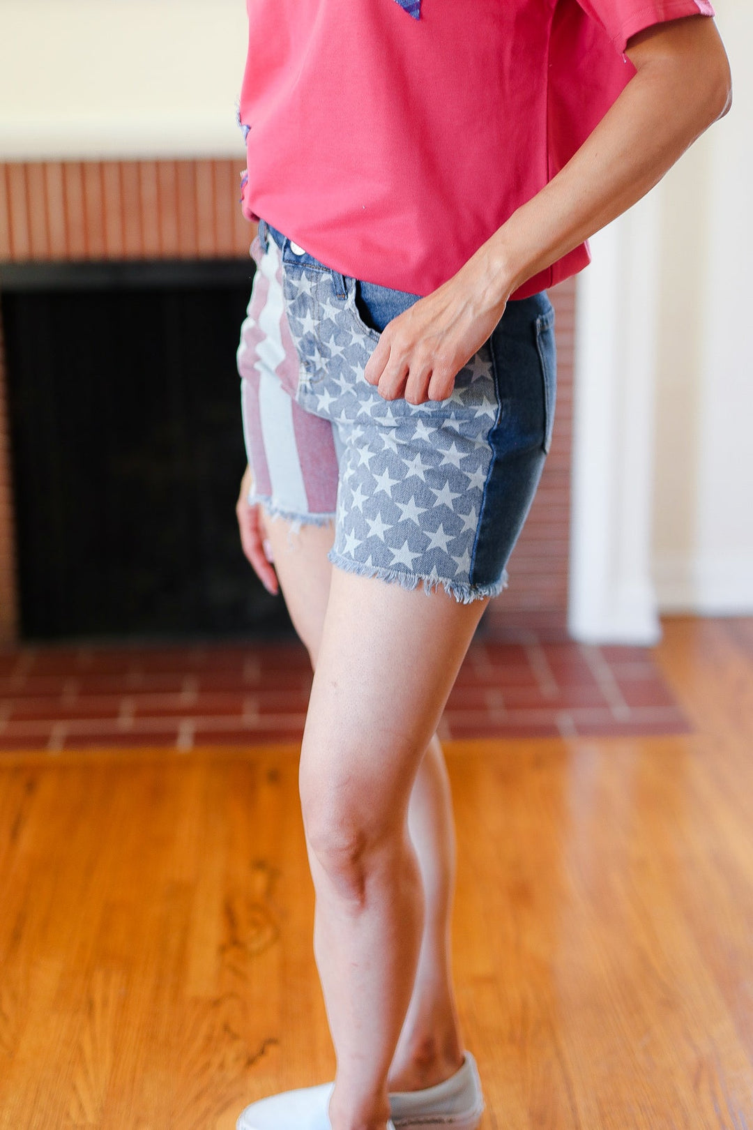 American Flag High-Rise Shorts - Joy & Country