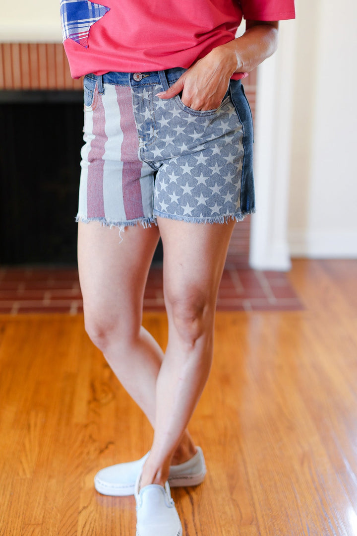 American Flag High-Rise Shorts - Joy & Country
