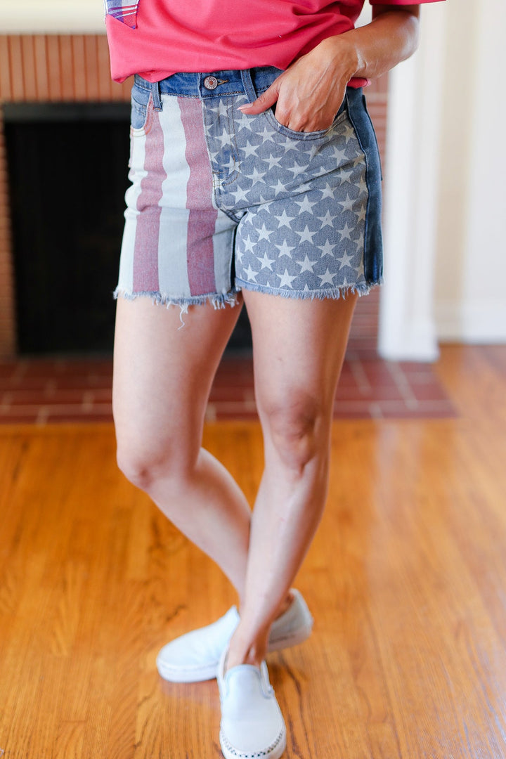 American Flag High-Rise Shorts - Joy & Country