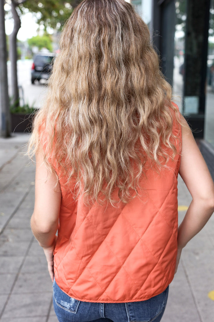 Fall Ready Snap-Button Quilted Puffer Vest - Joy & Country