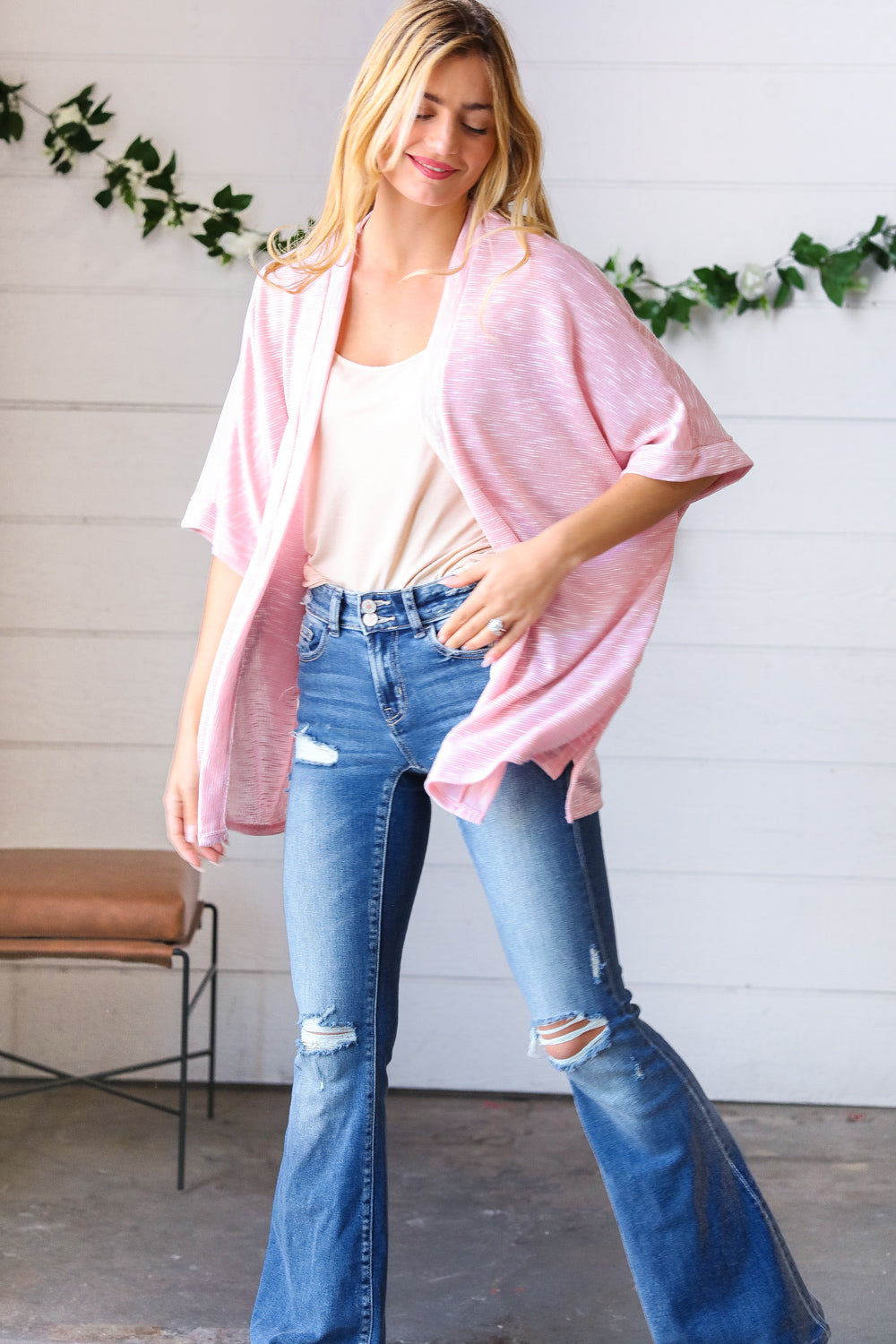 Day of Beauty - Blush Two-Tone Cardigan
