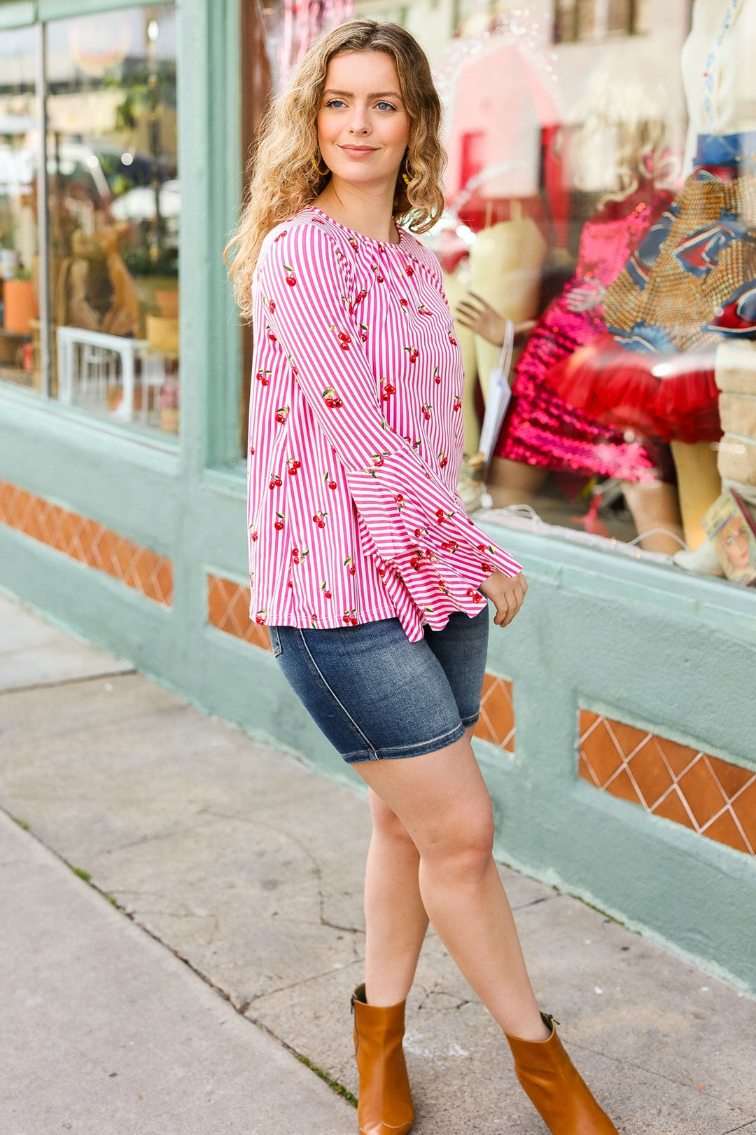 Cheery Days Bell-Sleeve Top