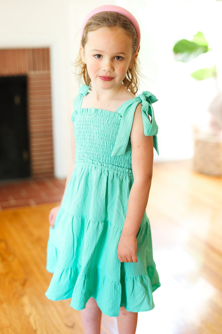Oh So Precious - Kids' Tiered Dress - Lime