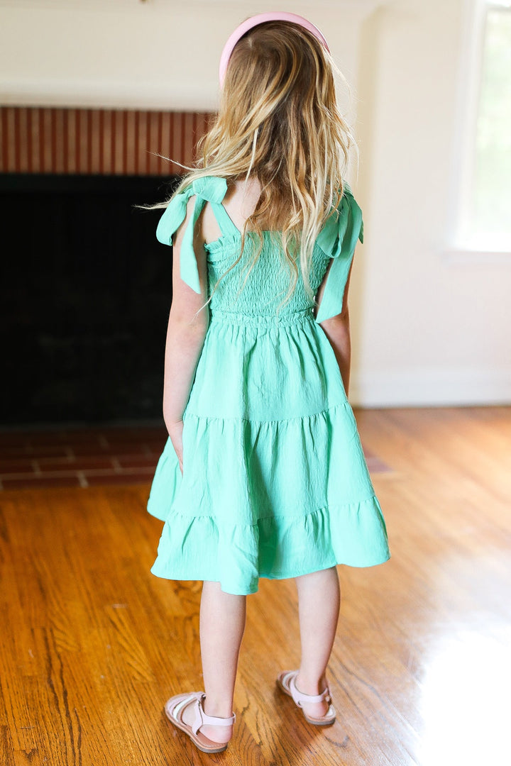 Oh So Precious - Kids' Tiered Dress - Lime
