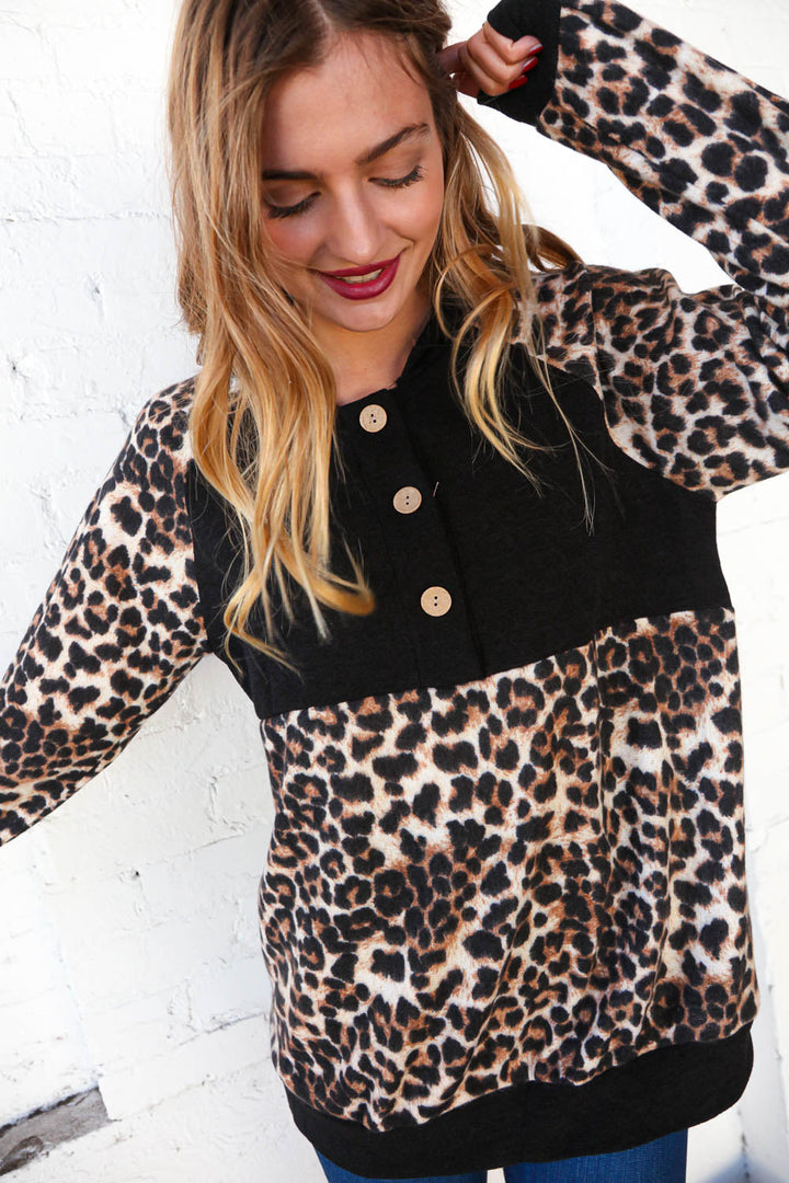Jump Up And Down Leopard Hoodie