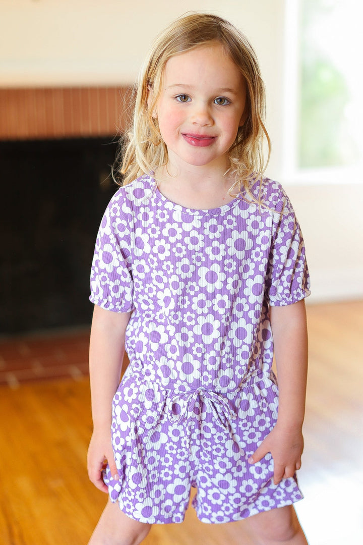 Joyful & Bright - Kids' Lilac Elastic Waist Romper